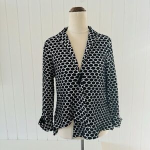 Joseph Ribkoff Black & White Geometric Jacket- -3/4 Sleeves Size 6